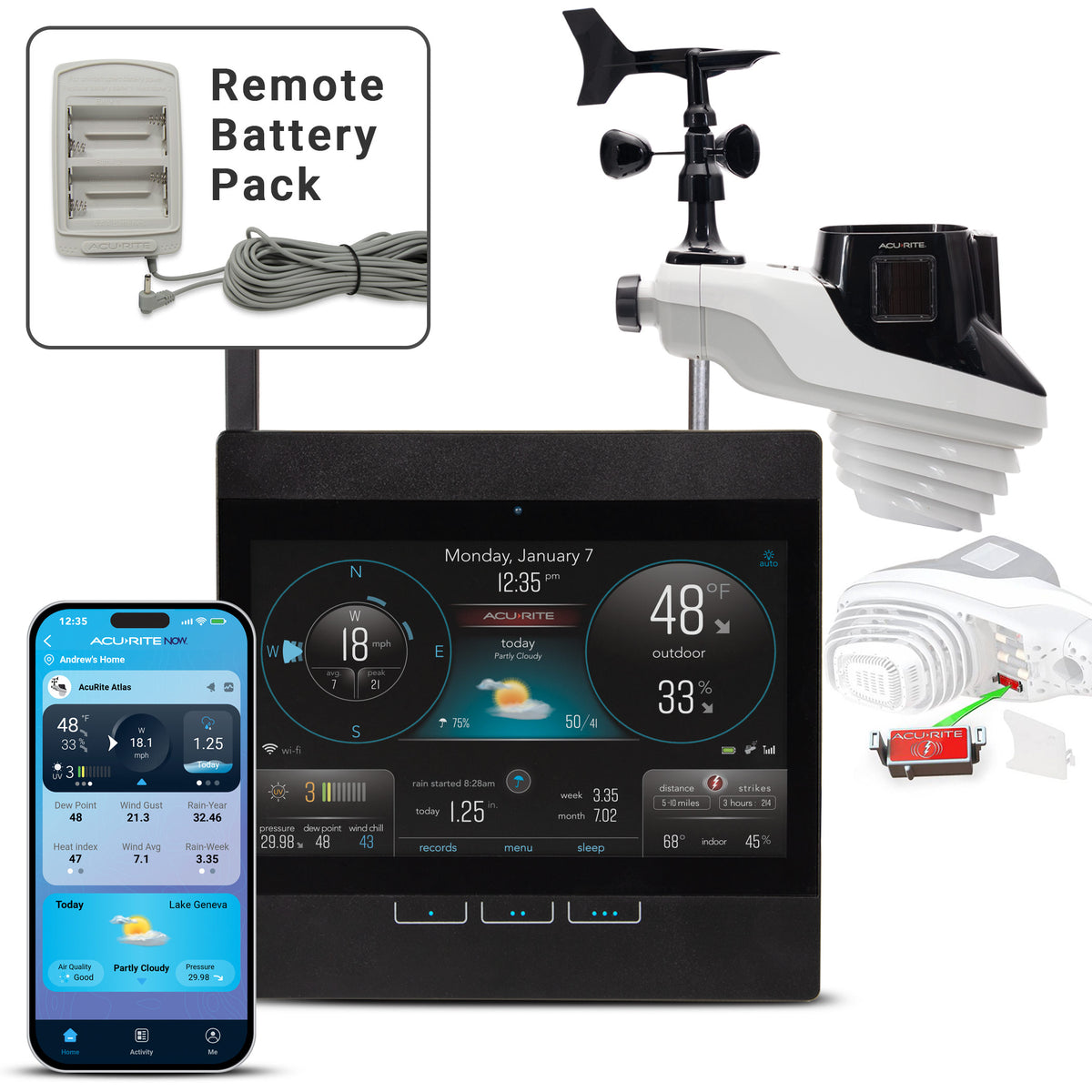 AcuRite Atlas Weather Station with Direct-to-Wi-Fi Display and Lightning Detection
