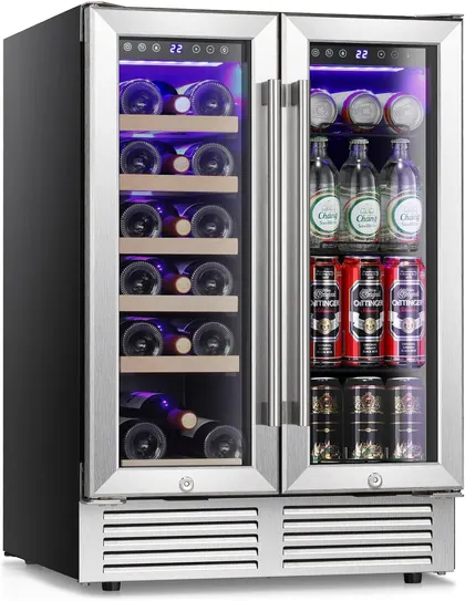 Antarctic Star 24-Inch Dual Zone Wine & Beverage Refrigerator (18-Bottle + 66-Can)