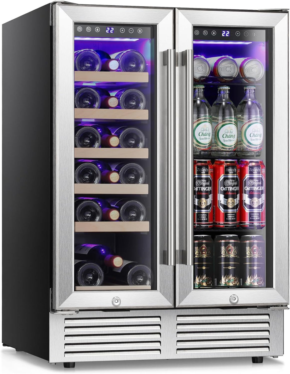 Antarctic Star 24-Inch Dual Zone Wine & Beverage Refrigerator (18-Bottle + 66-Can)