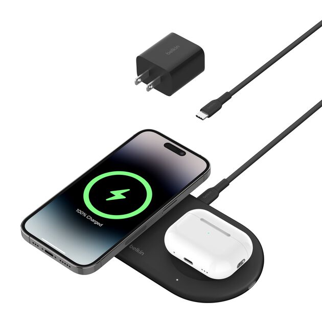 Belkin BoostCharge Pro 2-in-1 Magnetic Wireless Charging Pad with Qi2 15W (WIZ021)