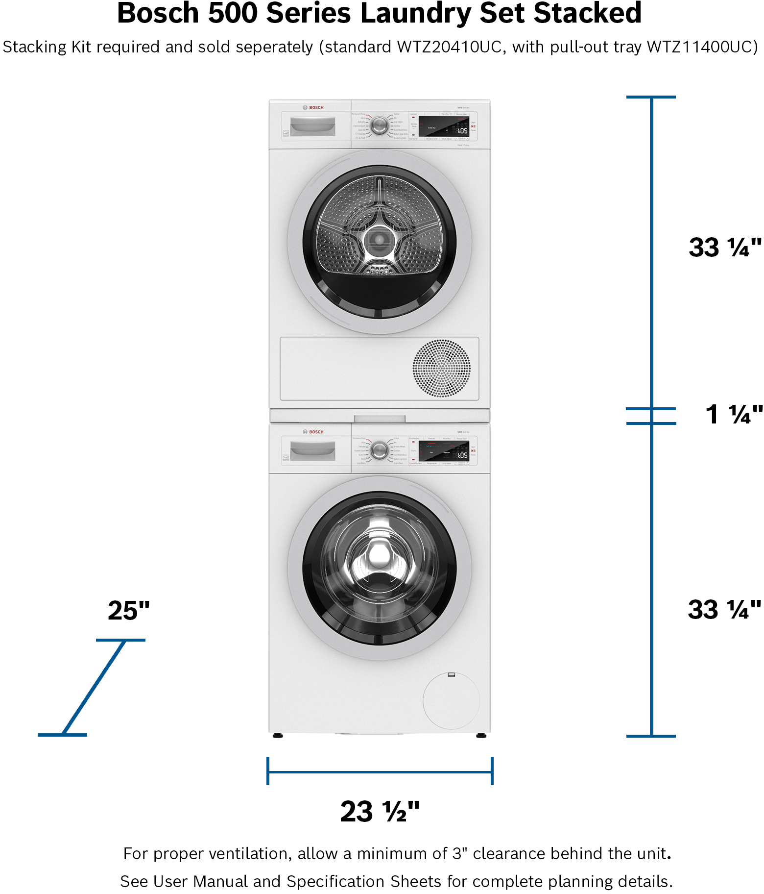 Bosch 4.0 cu ft Heat Pump Dryer WTW87NH1UC