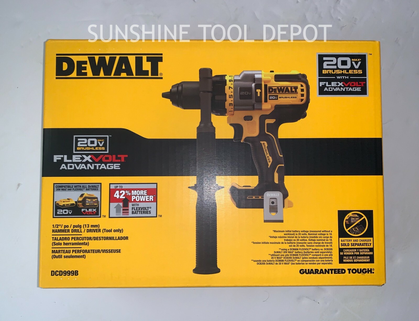 DeWalt DCD999B 20V MAX FlexVolt Advantage Brushless Hammer Drill