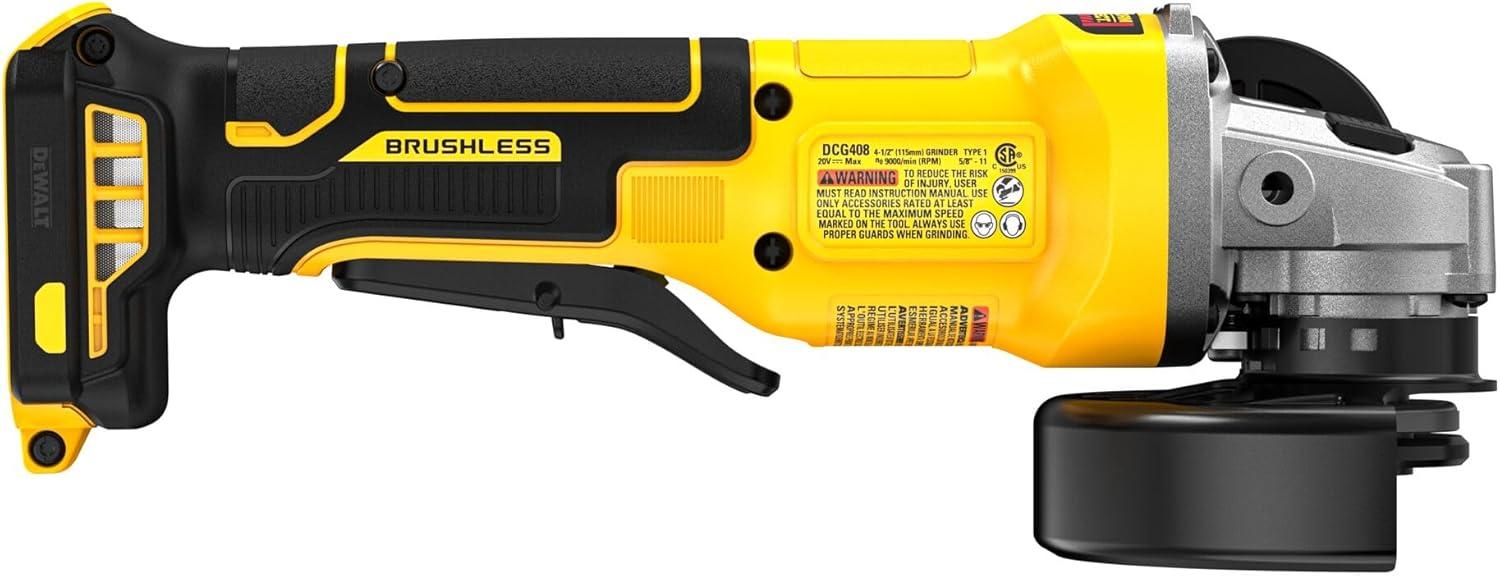 DeWalt DCG413B 20V MAX XR Brushless 4-1/2 in. Paddle Switch Angle Grinder (Tool Only)