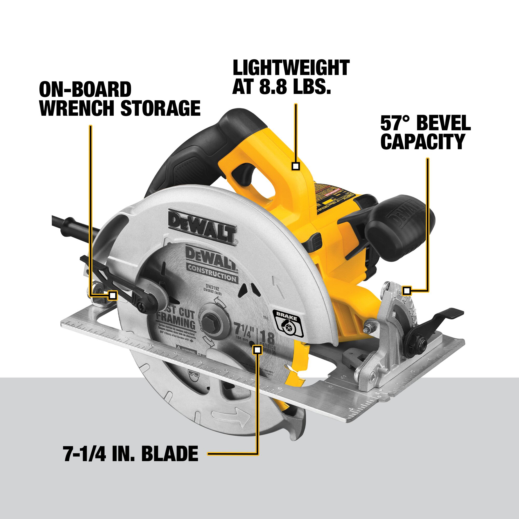 DeWalt DWE575SB 7-1/4 in. Lightweight Corded Circular Saw with Electric Brake