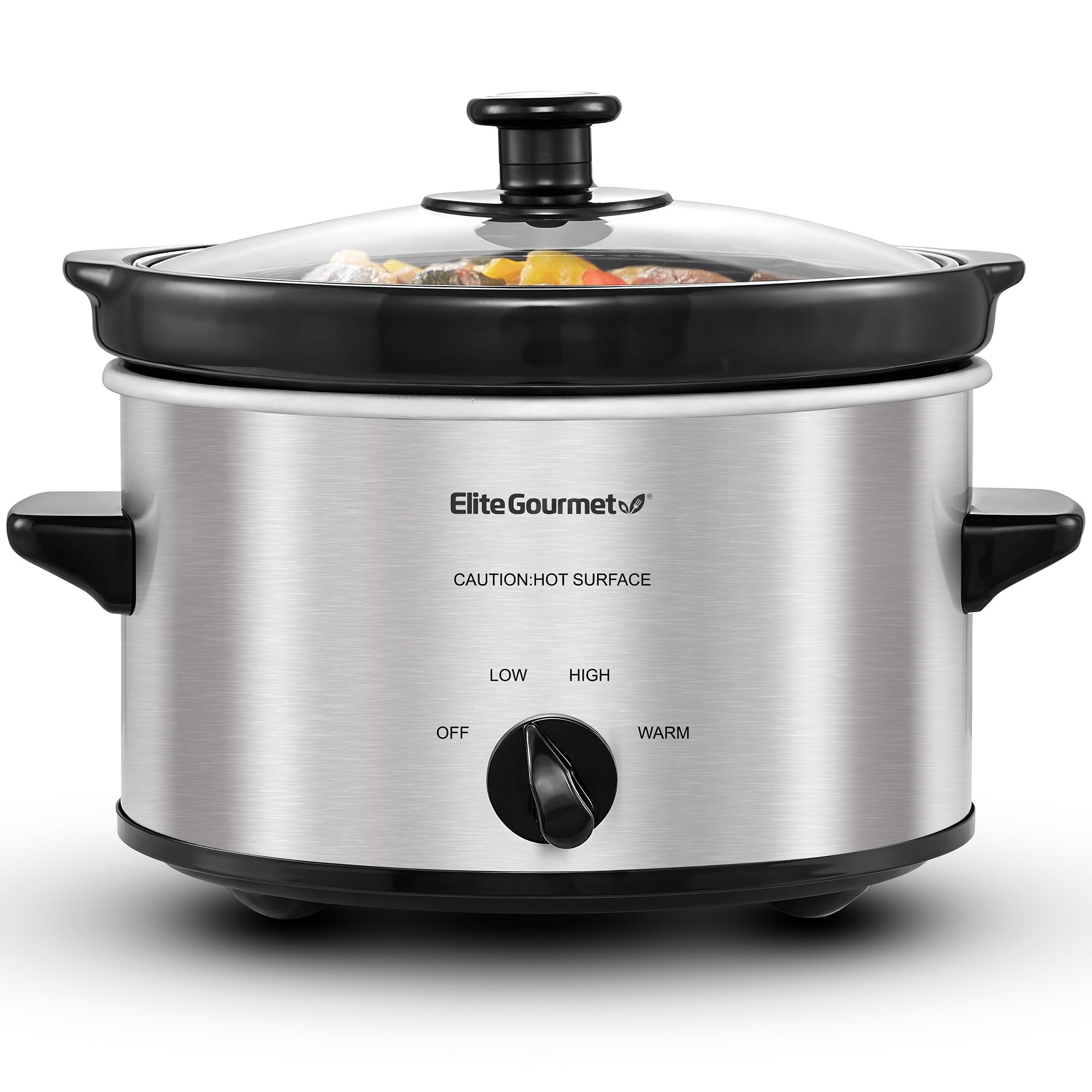 Elite Gourmet Electric Oval Slow Cooker 2-Quart (MST-275XS)