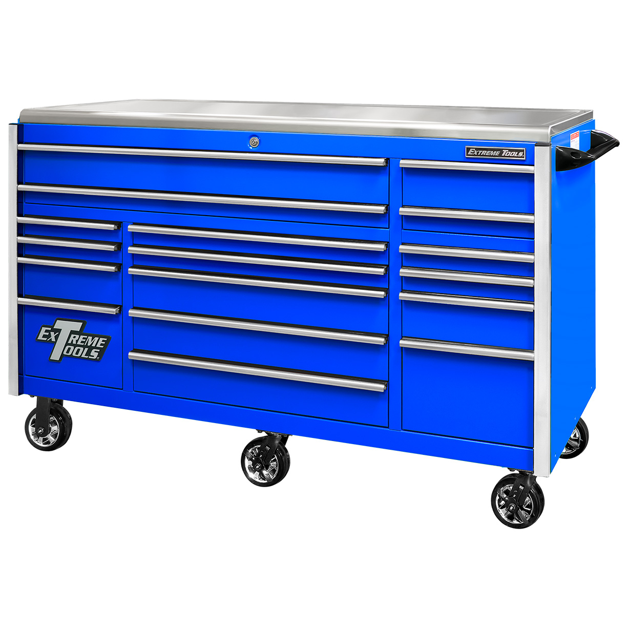 Extreme Tools EX7217RCQ 72 in. 17-Drawer Triple-Bank EX Professional Series Roller Cabinet