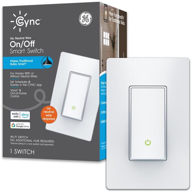 GE Cync Smart Light Switch Paddle (No Neutral, 93120081)