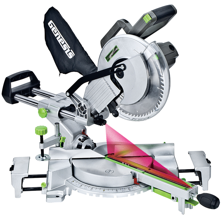 Genesis GMSDR1015LC 15-Amp 10-Inch Sliding Compound Miter Saw with Laser