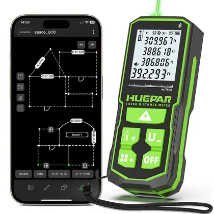 Huepar S120G-BT 395 ft. Bluetooth Green-Laser Distance Meter