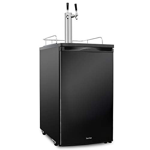 Ivation IVBKADT491B Full Size Dual Tap Kegerator, Black