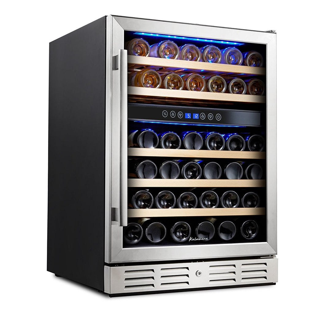 Kalamera 24" KRC-46DZB 46-Bottle Dual Zone Wine Cooler