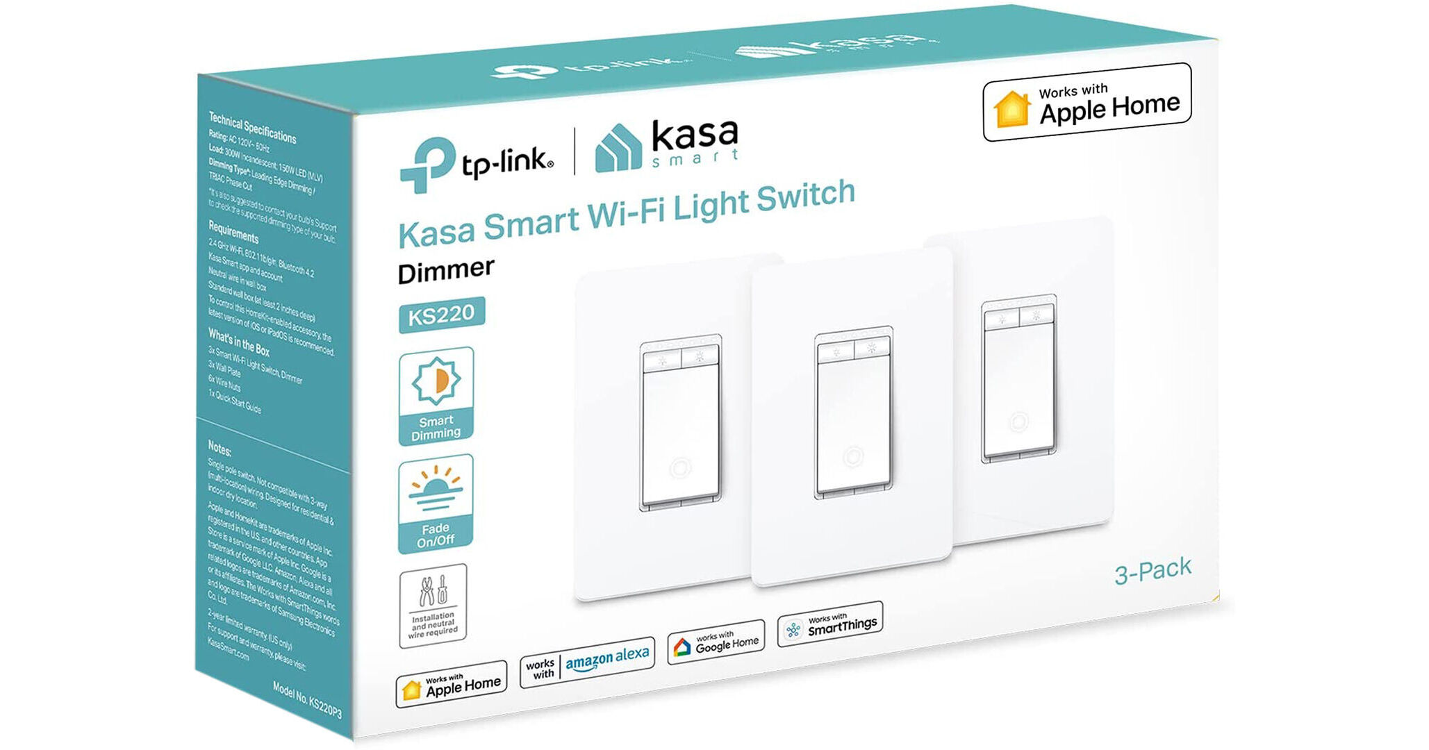 Kasa Smart Wi-Fi Dimmer Switch KS220
