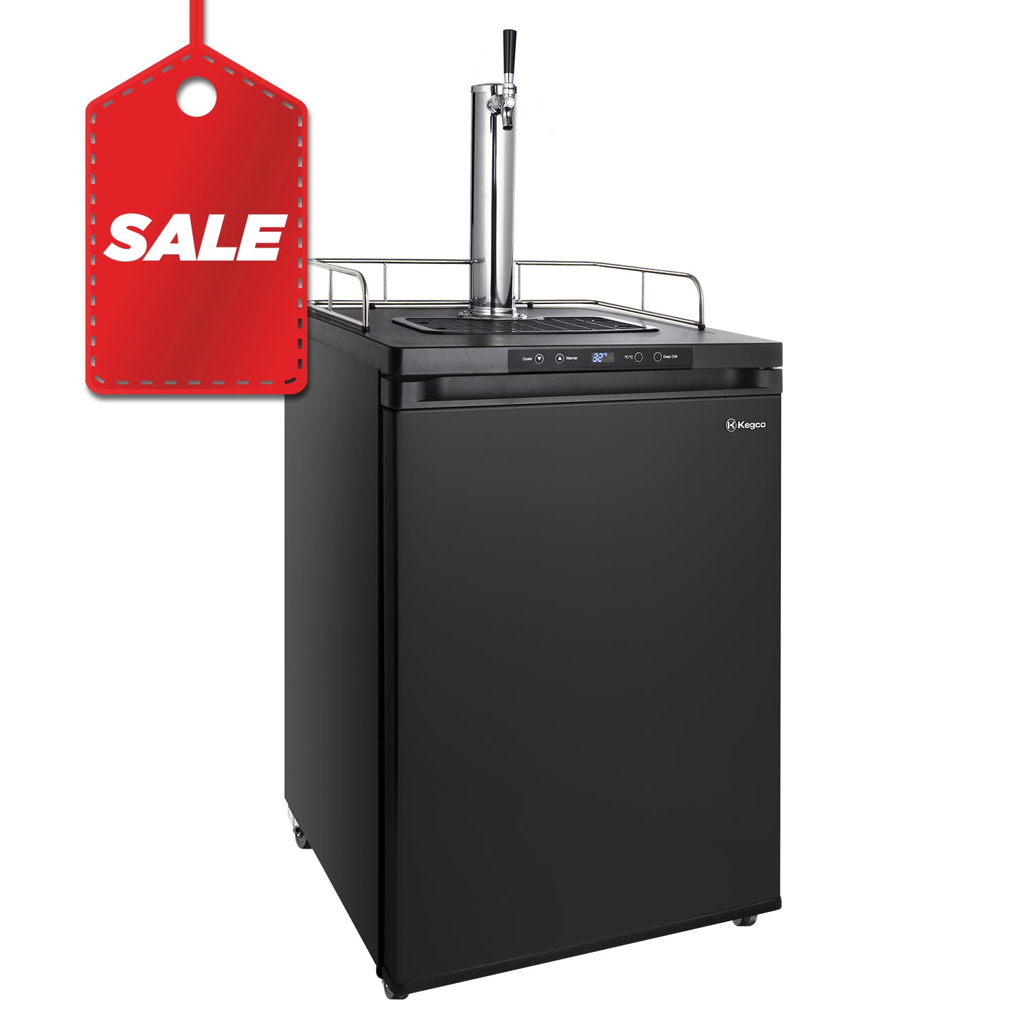 Kegco K309B-1 24 in. Full Size Digital Single Tap Kegerator, Black Door