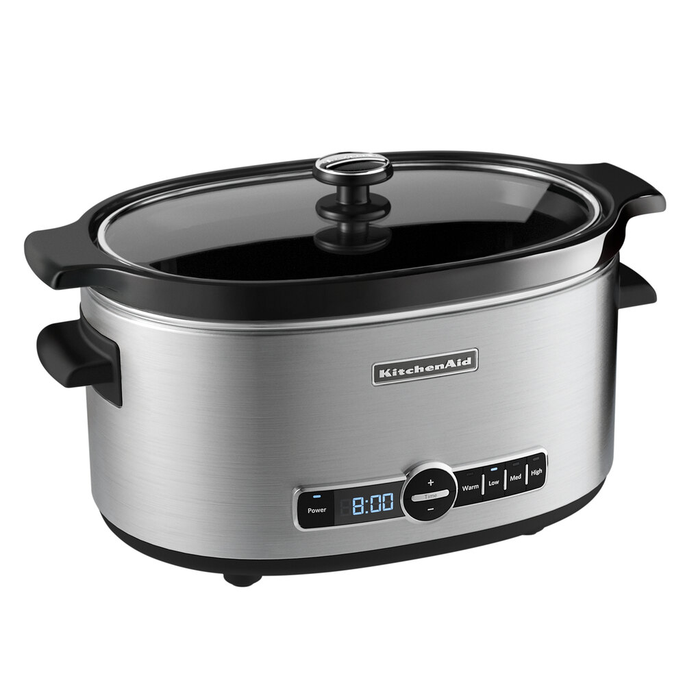KitchenAid 6-Quart Slow Cooker with Solid Glass Lid (KSC6223SS)