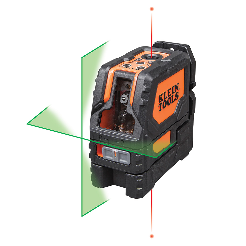 Klein Tools 93LCLG Self-Leveling Green Cross-Line Laser with Red Plumb Spots