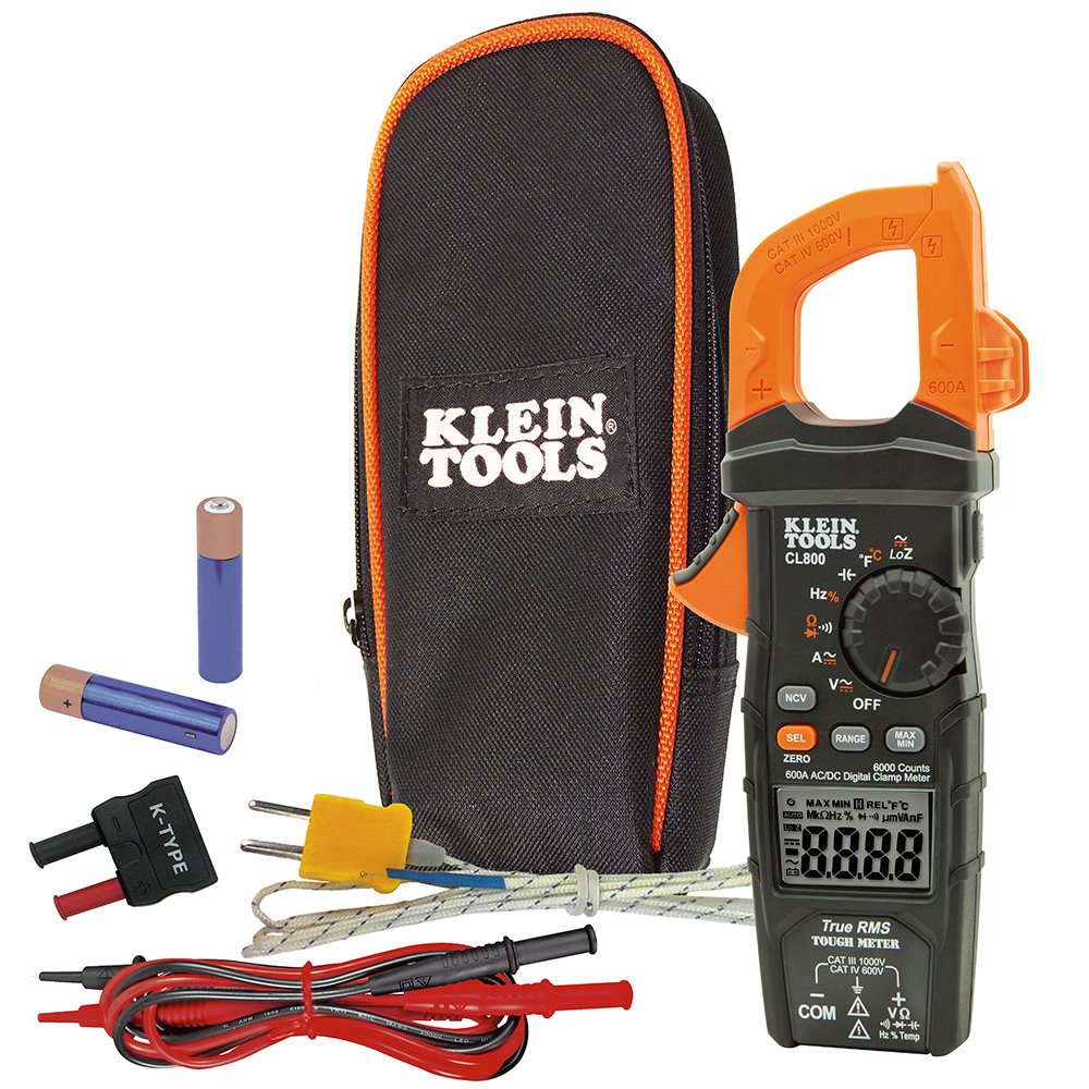 Klein Tools CL800 Digital Clamp Meter, AC Auto-Range TRMS, Low Impedance (LoZ)