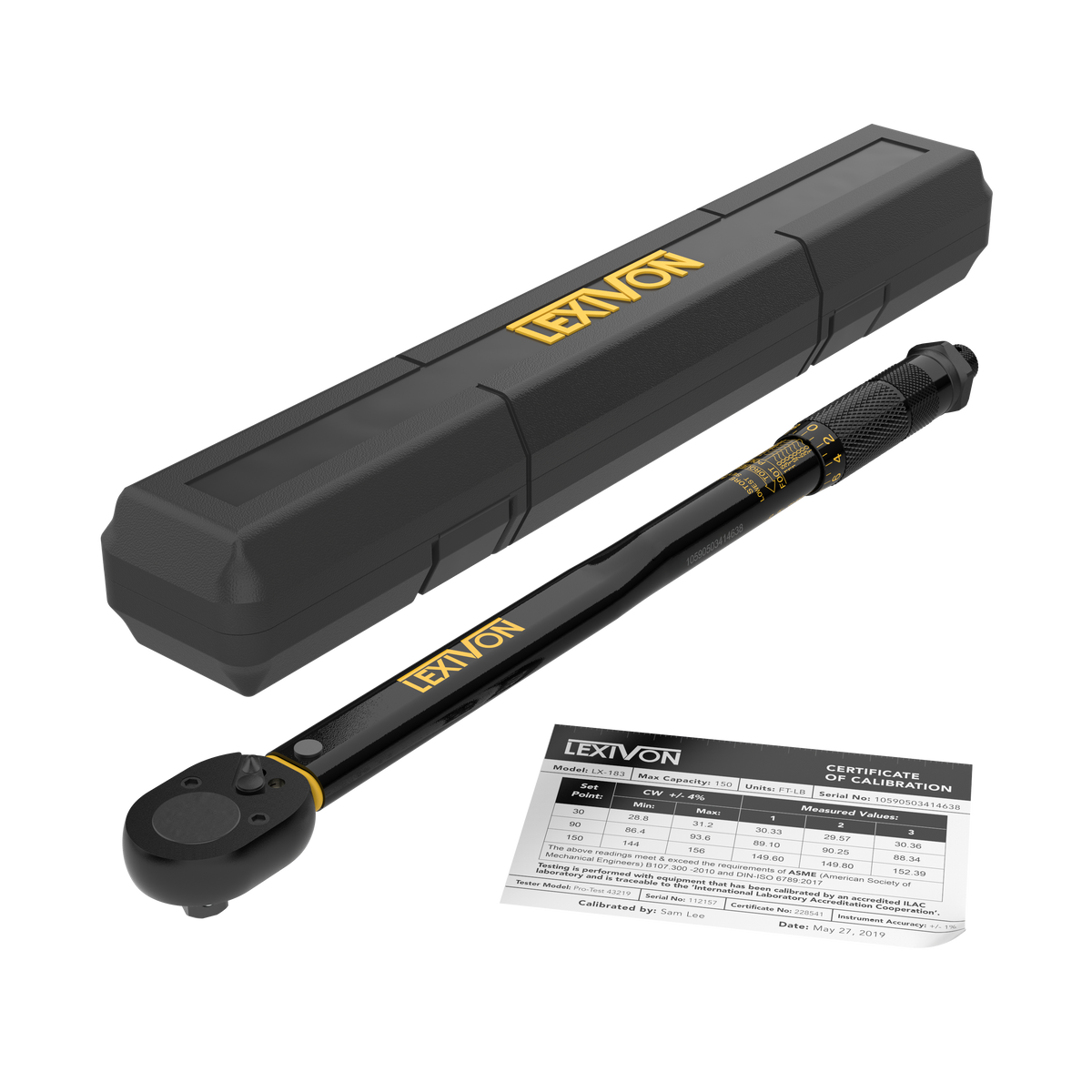 Lexivon LX-183 1/2 in. Drive Click Torque Wrench (10-150 ft-lb / 13.6-203.5 Nm)