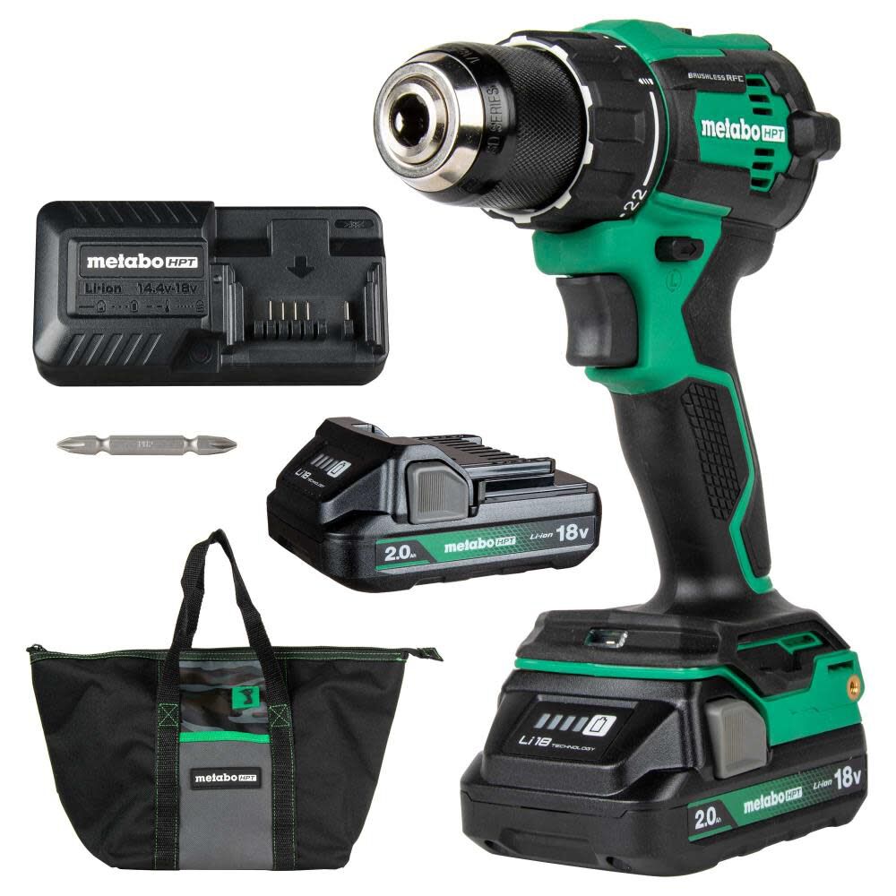 Metabo HPT DS18DBFL2EM 18V MultiVolt Brushless Driver Drill Kit