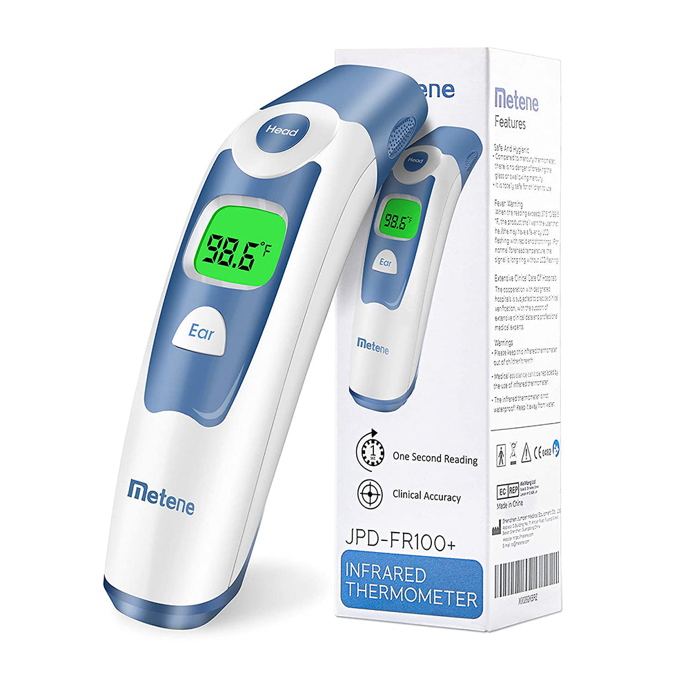 Metene Forehead and Ear Thermometer (Fast Reading, Fever Alarm, Memory Recall)