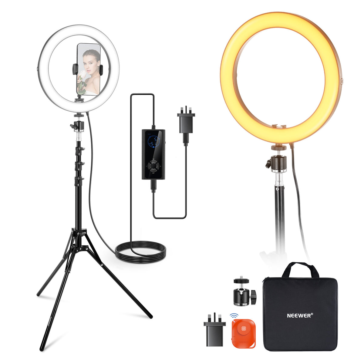 Neewer RH10B 10" Bi-Color Ring Light Kit