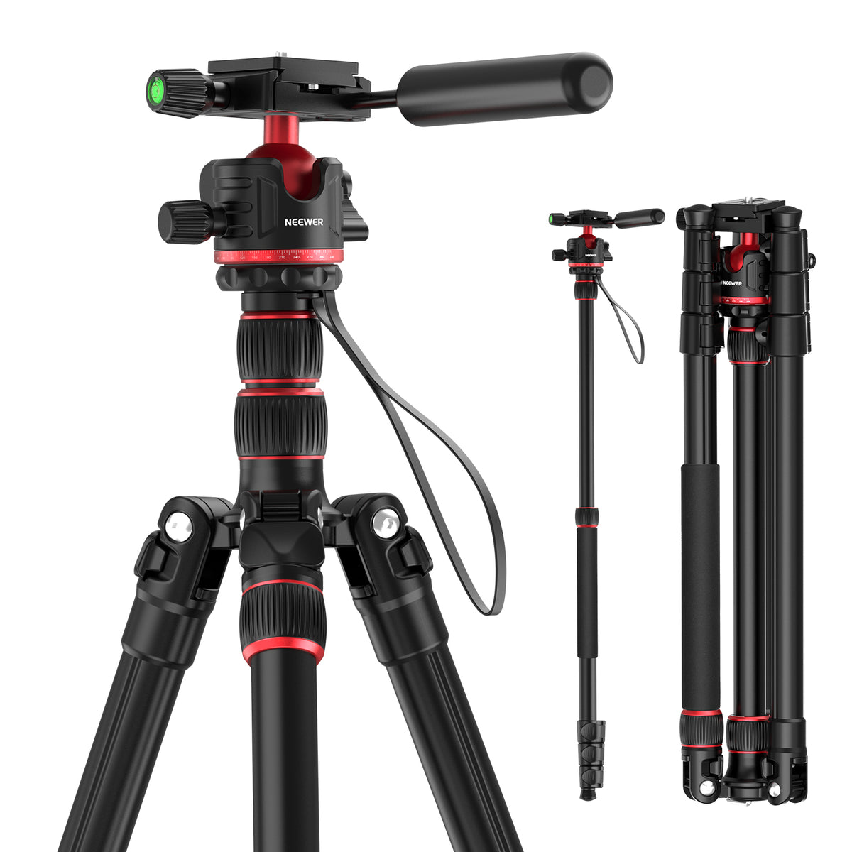Neewer TP08 77" 2-in-1 Aluminum Tripod and Monopod with Ball Head