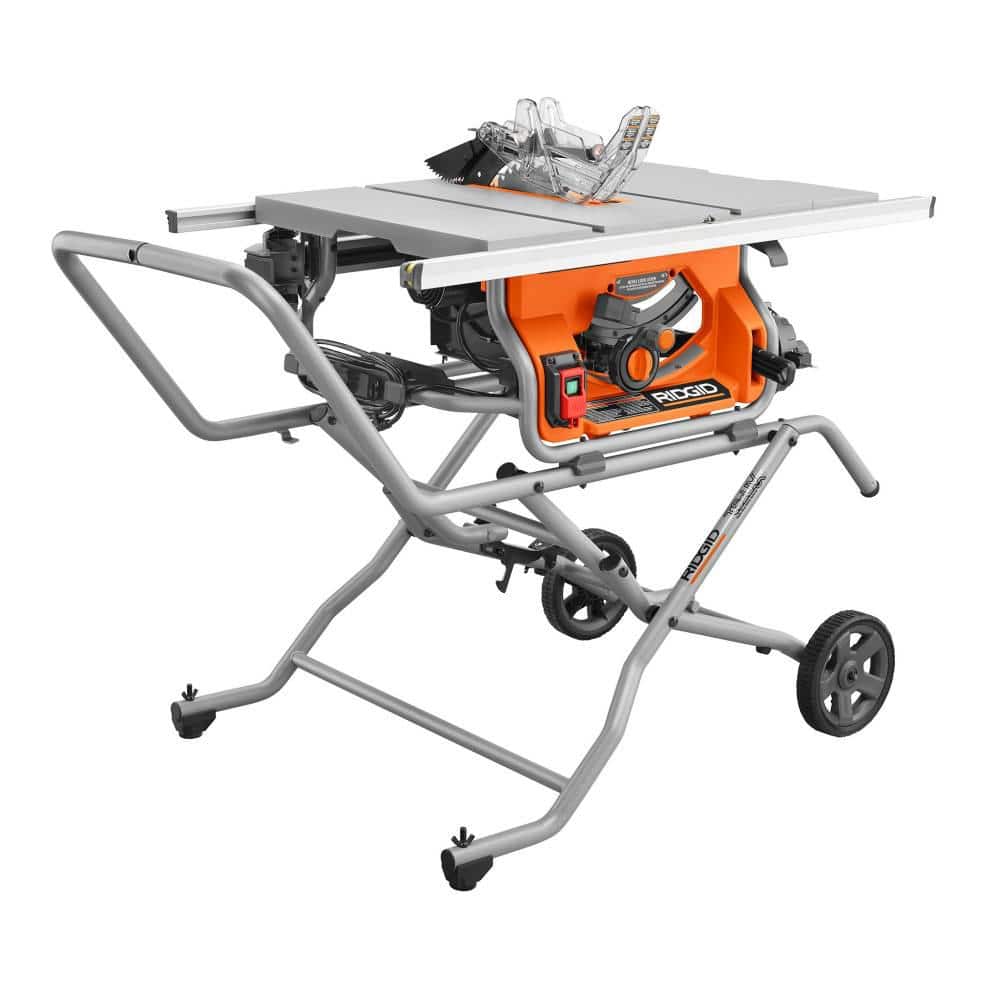 RIDGID R4514 15-Amp 10-in Pro Jobsite Table Saw with Rolling Stand