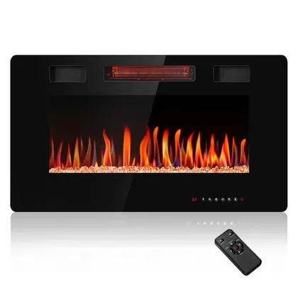R.W.FLAME 36" Recessed Electric Fireplace