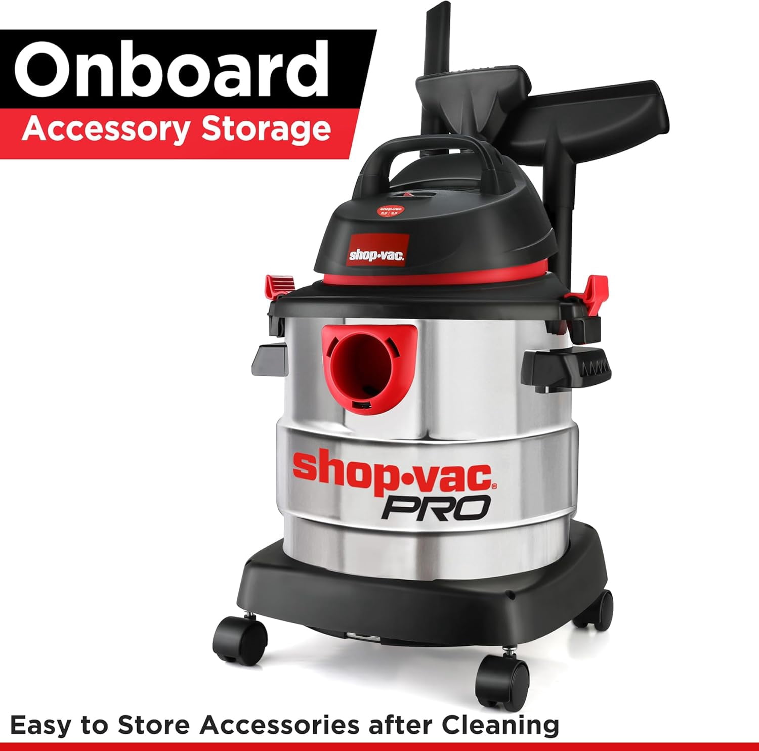 Shop-Vac 5989300 5-Gallon 4.5 Peak HP Stainless Steel Wet/Dry Vacuum
