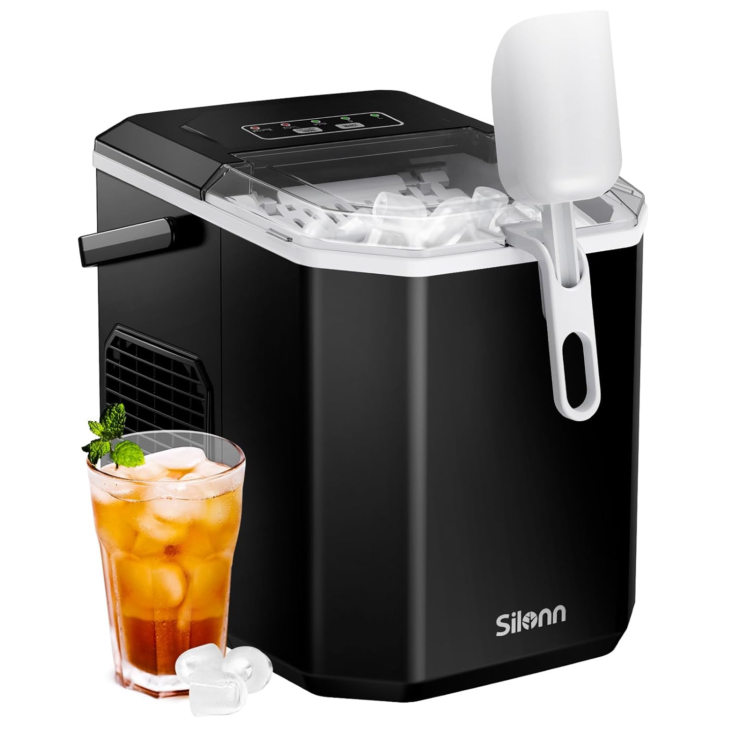 Silonn SLIM21B Countertop Bullet Ice Maker with Handle