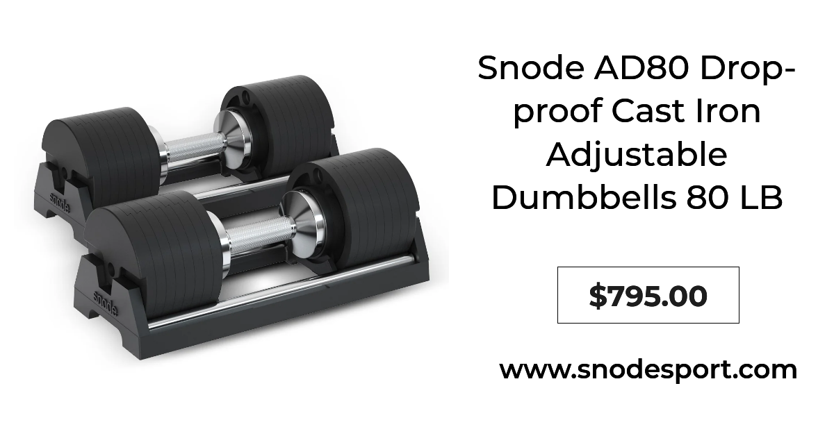 Snode AD80 Drop-Proof Cast Iron Adjustable Dumbbells (80 lb)