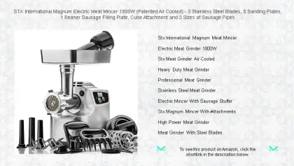 STX International Magnum 1800W Platinum Edition Air Cooled Electric Meat Grinder