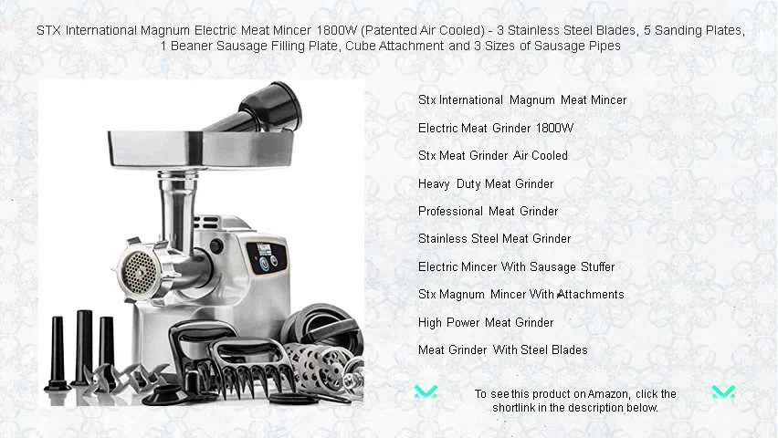 STX International Magnum 1800W Platinum Edition Air Cooled Electric Meat Grinder