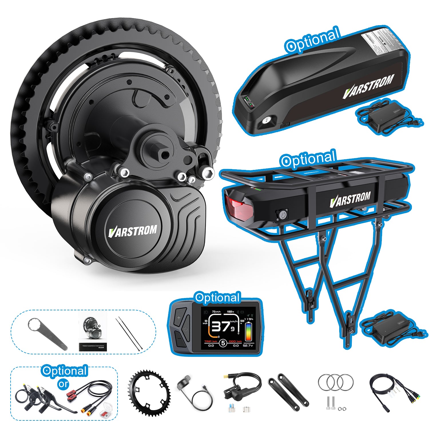 Tongsheng TSDZ2B 48V 500W Mid-Drive Kit