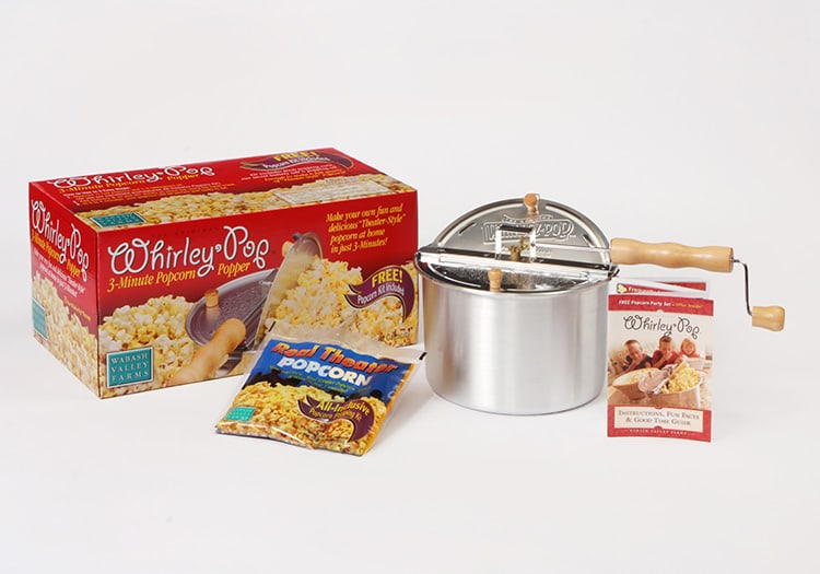 Wabash Valley Farms Original Whirley-Pop Stovetop Popcorn Popper (Aluminum, 6-qt)
